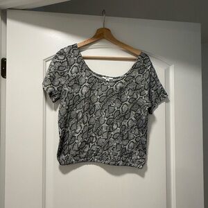 Bar III Black and Gray Snake Print Blouse